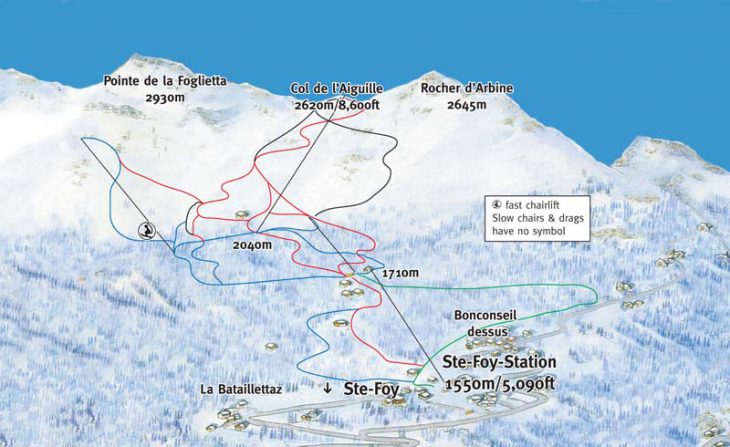 Ste-Foy-Tarentaise Piste Map